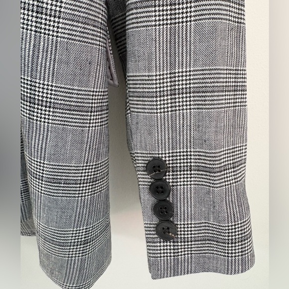 BROOKS BROTHERS Linen Blend Lapel Plaid Blazer Jacket Womens 4 Career Timeless - Picture 6 of 10